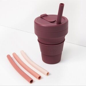 Stojo Collapsible Cup With 4 Reusable Straws